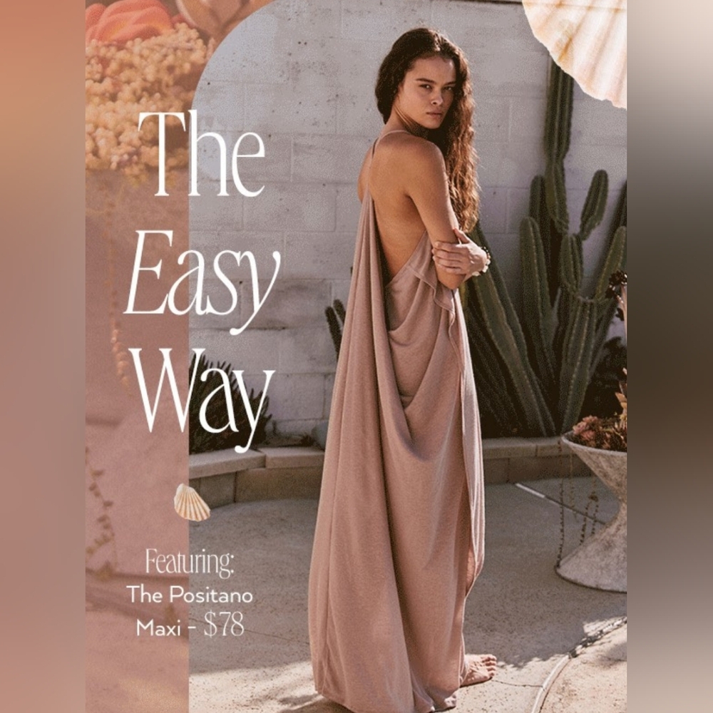 Free People Positano Maxi Drape Dress In Soft Pink